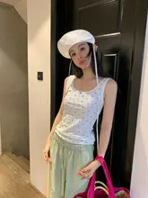 フラワープリント重ね着対応 ノースリーブ＆半袖＆長袖Tシャツ【レースディテール・カジュアルスタイル】