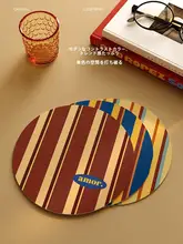 ビンテージ風円形吸水コースター【熱遮断・テーブル用・カップ＆皿置き】