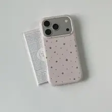淡いピンクの星デザインiPhoneケース【韓国風・シンプル・衝撃吸収】