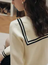 ISISLOVE セーラー襟ニットカーディガンセット【 秋冬・学院風・編み込みスカート付き】