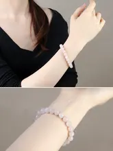 和田玉の手首飾り【藕粉・金水晶・玉石・ハンドメイド】