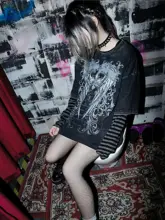 アンダーカルチャーの長袖Tシャツ【ダークストライプ・二枚組】（セットアップ対応）