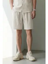 ハーフパンツ メンズ テンセル リネン ストレート きれいめ カジュアル 夏 「UADER」
