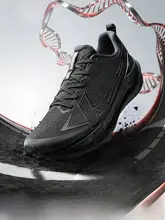 Xtep ランニングシューズ メンズ ユニセックス ブラック 衝撃吸収 耐久性 スニーカー