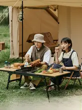 Naturehike 竹製折りたたみテーブル【スライド式・アウトドア・キャンプ・バーベキュー用】