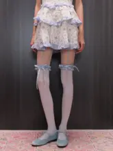 バレエ風オーバーニーソックス【半透明・フリルデザイン・少女向け】（セットアップ対応）