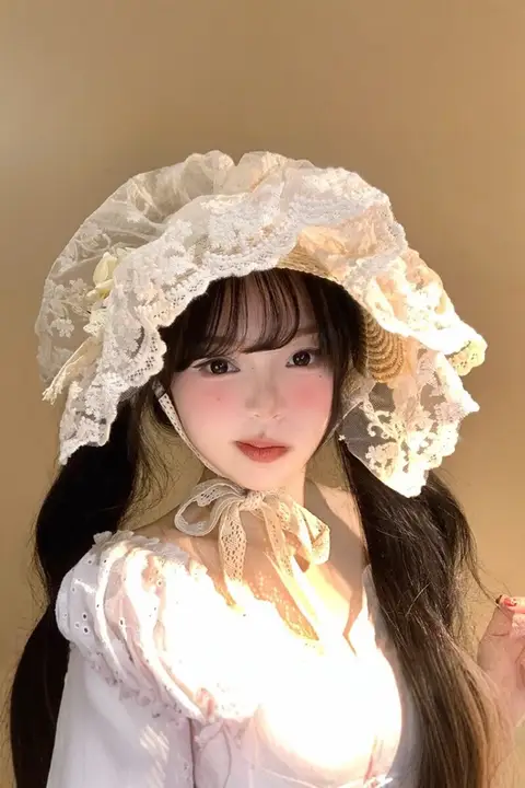 レース編みのラウンドハット【春夏用・UVカット・フレンチスタイル】