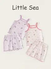夏用可愛い子供用パジャマ【プリントデザイン・キャミソール・ショートパンツ・家庭用】（セットアップ対応）