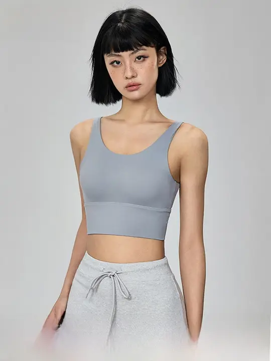 MITAOGIRL ライカ素材使用のスポーツタンクトップ【背中が開いたデザイン・高強度トレーニング・ヨガウェア】