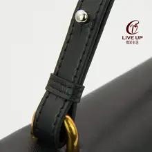 真皮製ショルダーストラップ【穴あけ不要・調節可能・ブラック】
