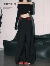 Forever 21 アメリカンスタイル レイジー チェック柄 パッチワーク パンツ