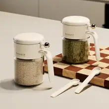 おしゃれなキッチン用ガラス調味料入れ【密閉・防湿・大容量・油用・塩用】