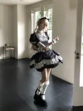 バブルスリーブの黒い星柄ドットティアードスカートワンピース（セットアップ対応）