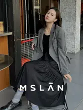 MSLAN グレー系ウエストマーク付きジャケット【春夏用・ベルト付き】