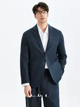 麻素材の春秋用 メンズカジュアルジャケット【クラシックデザイン・長袖】
