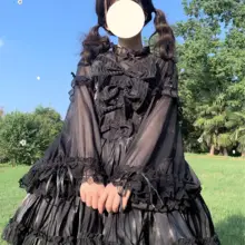 デザイン性の高い レディースレース付きフリルスリーブブラウス【春秋用・シフォン素材】