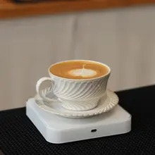ラテミルクコーヒーカップ シンプル 陶器 精巧で優雅