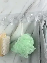 穴あけ不要の透明浴室用粘着フック【扉裏・収納・キッチン用】
