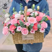 流星デザインの手提げ花籠【フラワーアレンジメント用・DIY材料】
