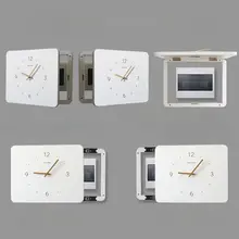 北欧風の電気メーター箱装飾画【時計付き・縦型・穴あけ不要・配電ボックスカバー】