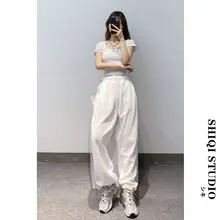 高腰ワイドレッグジャズ＆ヒップホップダンスパンツ【グレー・ゆったりデザイン・女性用】