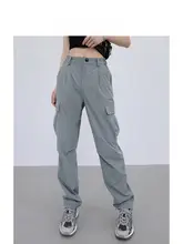薄手グレー休暇用パンツ【アメリカンヴィンテージ・キャジュアル・女性用・サマー】（セットアップ対応）