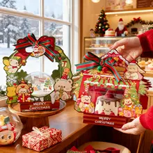 ケーキボックス スイーツボックス クリスマスハウス ケーキトッパー付き ムースボール クリスマス パーティー お持ち帰り かわいい