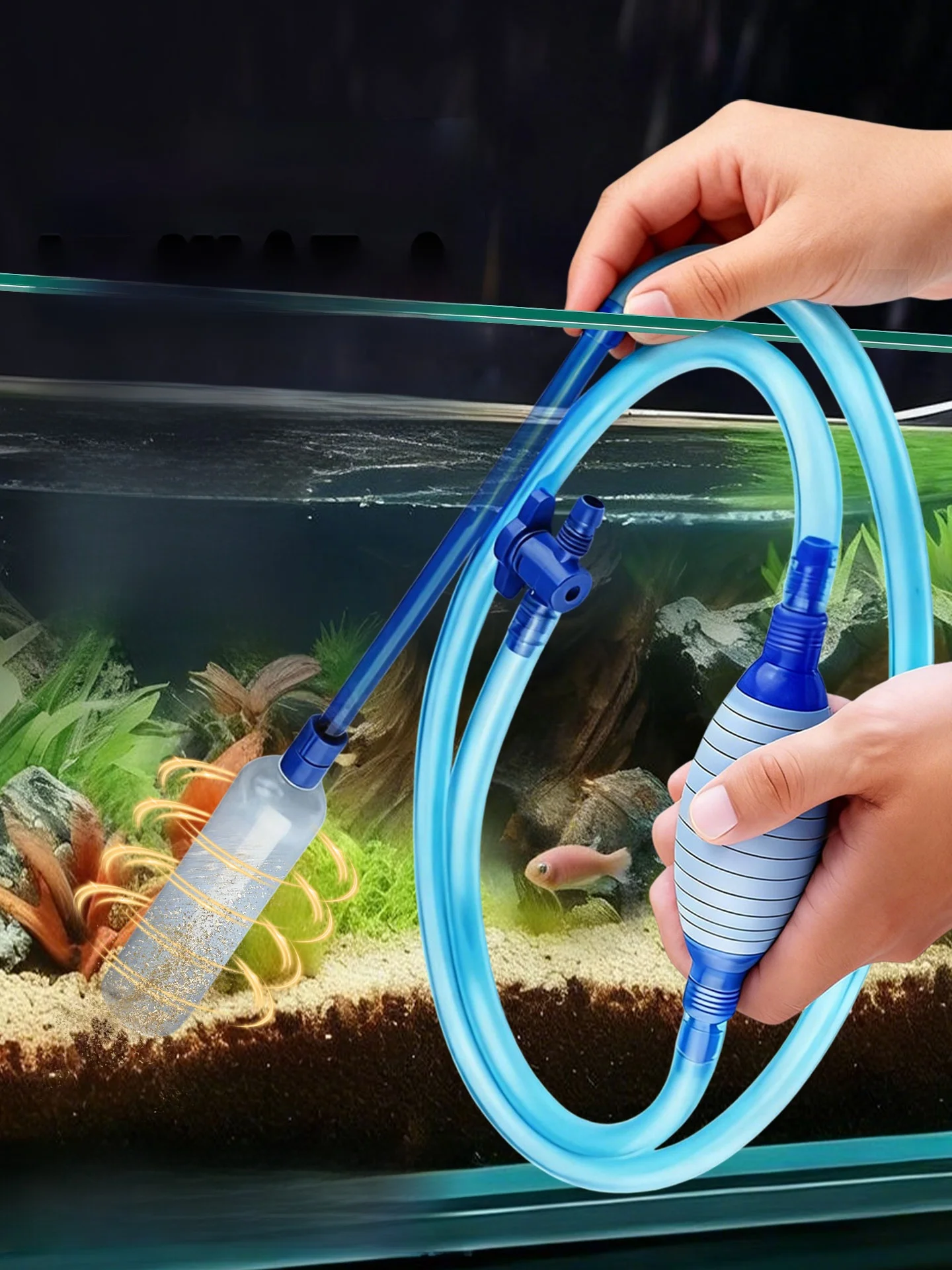 水槽用掃除ブラシ：魚の糞掃除・水交換用の多機能バルブ式ブラシの実用性と使い方