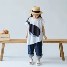 可愛いクジラ柄の子供用Tシャツ【夏用・短袖・男女兼用】
