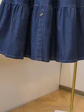 春にぴったりの軽やかなデニムスカート【高ウエスト・ゆったりデザイン・ミディ丈】