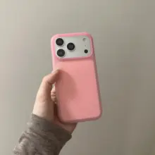 スマホケース 液体シリコン 耐衝撃 もちもち 肌触り ピーチピンク 無地 上品 インスタ映え 韓流 iPhone 16 Pro 17 Pro Max 18 Pro Max 対応