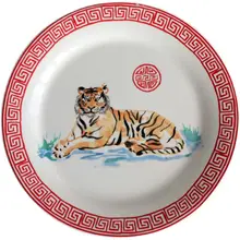 食器 セラミック サラダボウル フルーツボウル スープボウル 長角皿 おかず皿 カントリー風 トラ柄