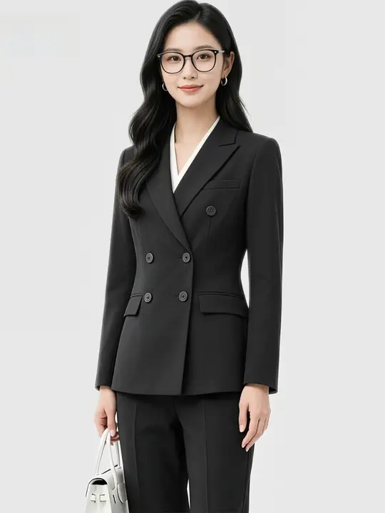 黒のビジネススーツジャケット【レディース・春秋用・面接・通勤・小柄対応】
