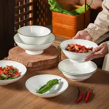 シンプルデザインの陶製面碗【麻辣烫・酸菜魚スープ用・業務用・家庭用】