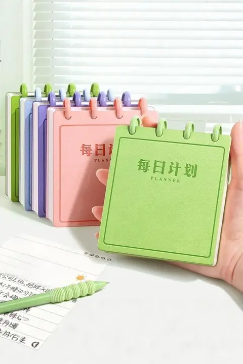 携帯に便利なミニノートブック【丸型フラットボタン・時間管理用】