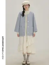 冬にぴったりのロマンティックなデザイン！杏色の不規則な半身スカート【スタイリッシュ・細見え・プレミアム素材】