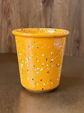 ビンテージ風の掛け流し陶器カップ【コーヒーラテ・家庭用ミルクカップ・マグカップ】