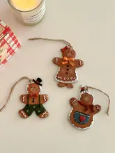 ジンジャーブレッドマン 装飾 吊るし飾り クリスマスツリー装飾 DIY 小飾り 擬似クッキー