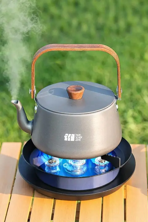 探検者 アルミ製 ポータブルティーポット【アウトドア・キャンプ用・お湯沸かし・茶具】