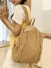 ソリッドカラーバックパック女性旅行軽量登山バッグ