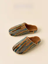 冬用 コットン素材 スリッパ【内部フリース・滑り止め・厚底】