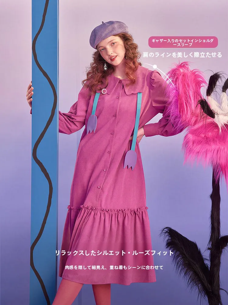 シャツワンピース バインドデザイン ロング丈 ゆったりシルエットの特徴と実用性