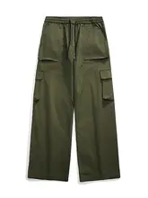 アメリカンスタイルの機能性ワークパンツ【春用・多ポケット・ワイドレッグ・ユース向け】（セットアップ対応）