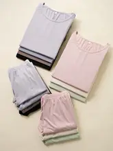 レディース秋用トップスとパンツ【極上の柔らかさ・高弾力・インナー用・薄手】（セットアップ対応）