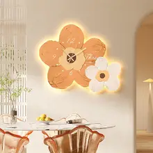 多色彫刻のフレームレス壁掛け時計【北欧風・花柄・光るデザイン】