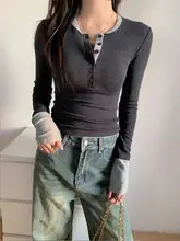 コーヒーカラーのカラーコンビネーションの重ね着トップス【長袖・スタイリッシュ・美ライン効果・秋冬用】（セットアップ対応）