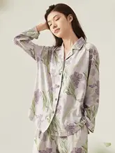 長袖レディースコットンホームウェア【カジュアルデザイン・プリント・外出可能】（セットアップ対応）