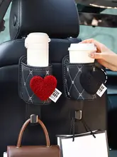 車載用フック付きドリンクホルダー【多機能収納・シートバック用・車内装飾】