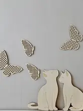 北欧風立体バタフライウッドウォールデコレーション【子供部屋・編み込み風デザイン】