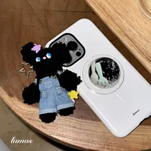 水晶流砂球デザインのスマートフォンケース【気泡付き・マグネットスタンド】